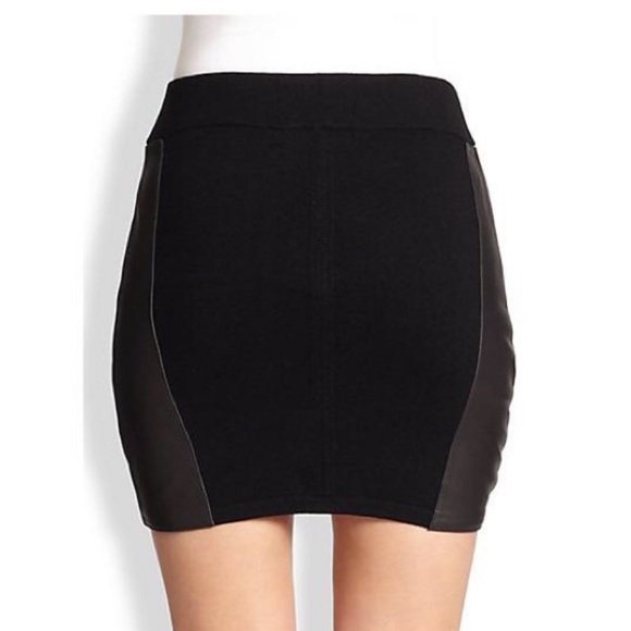 Rag & Bone Leather and Wool Kayla Mini Skirt - Picture 2 of 6